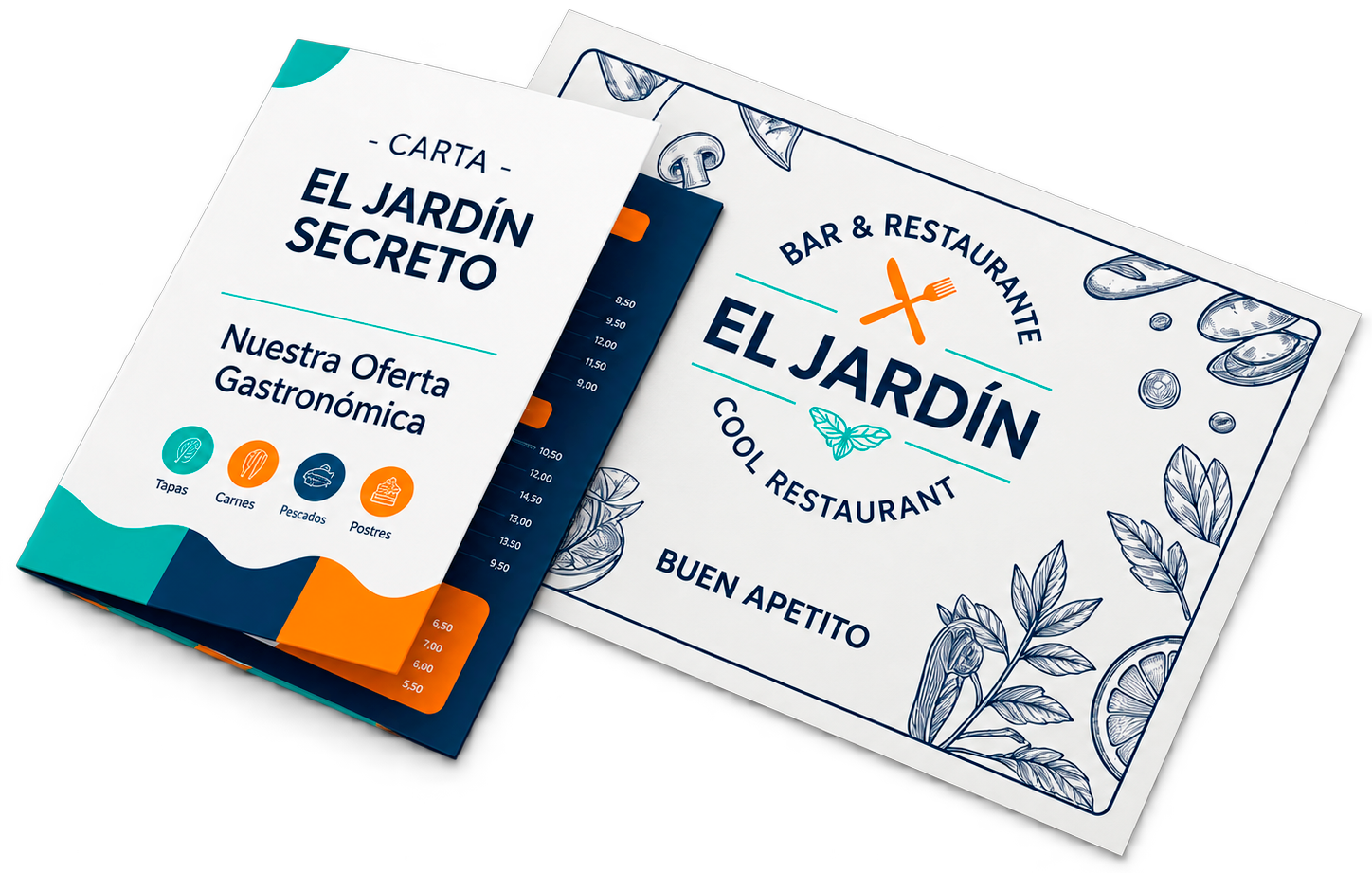 Cartas de restaurante personalizadas
